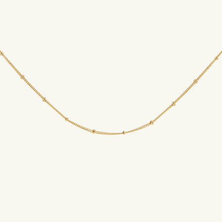 Bead Chain Dainty Choker Necklace Gold